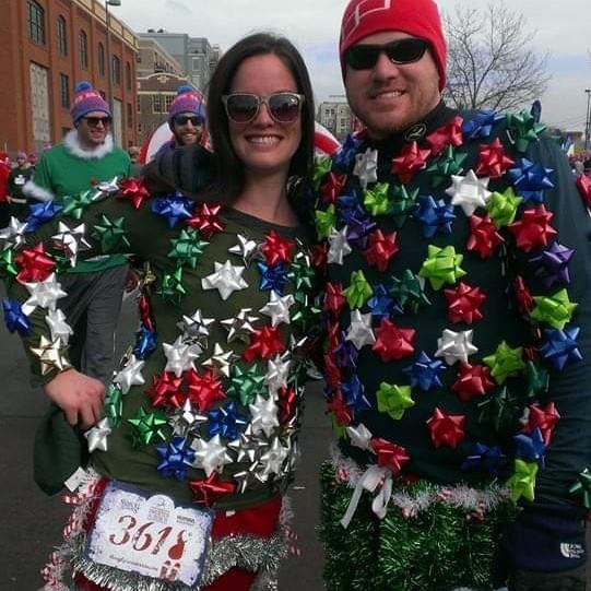 ugly sweater run... yes we made our outfits!