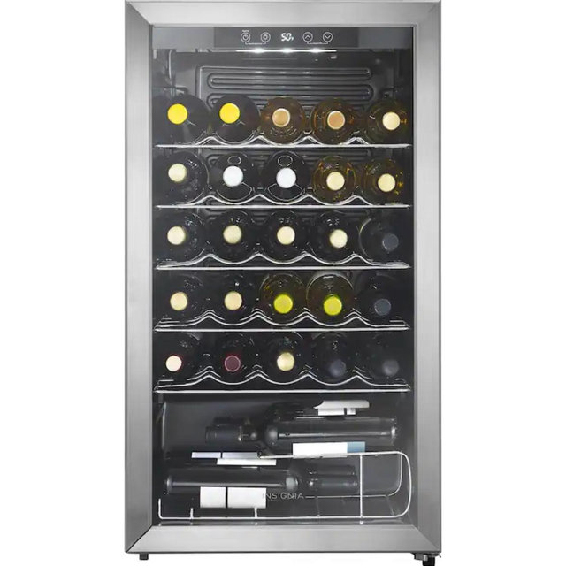 Insignia™ - 29-Bottle Wine Cooler with ENERGY STAR Certification - Stainless Steel