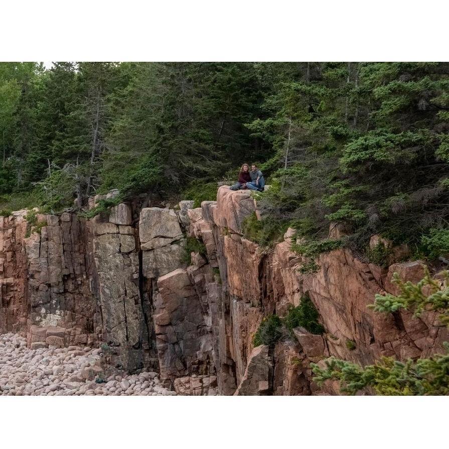 At Acadia National Park, a stranger took this photo of us. Luckily, we happened to run into him later that day and he asked "Was that you two on that rock smoochin'?" And he sent us the photos!