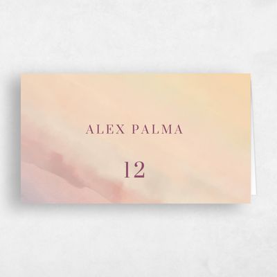 Honey, Orange Wedding Place Card - Chelan