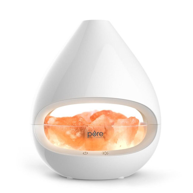PureGlow Crystal Himalayan Salt Rock Lamp & Ultrasonic Oil Diffuser