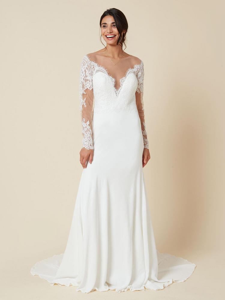 Kleinfeld Bridal Party Faith Long Sleeve Wedding Dress Zola