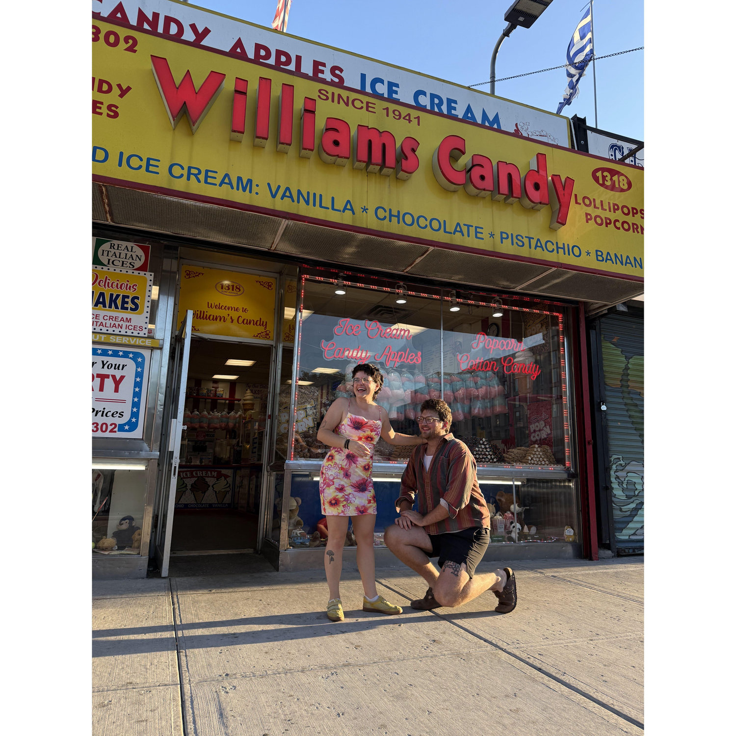 Some lovely tourists from Ohio agreed to take a picture of our reenactment. Cute!