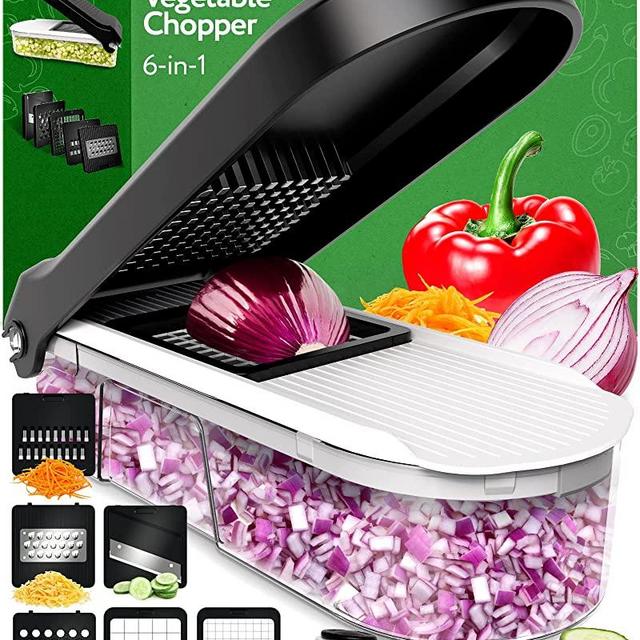 Vegetable Chopper - Chopper Vegetable Cutter, Food Chopper, Veggie Chopper, Onion Chopper, Vegetable Chopper With Container, Vegetable Slicer, Vegetable Cutter, Mandoline Slicer With 6 Inserts