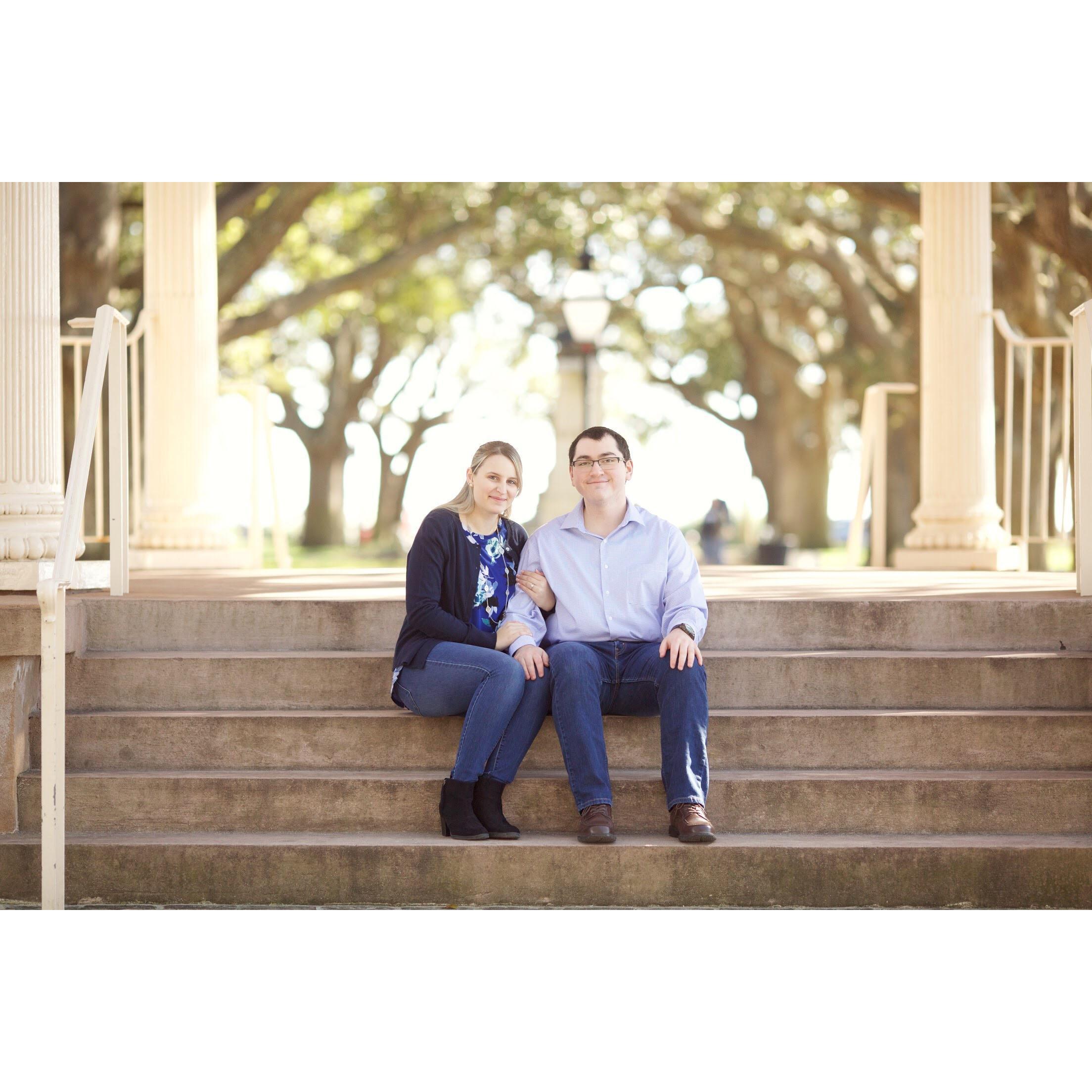 Engagement picture at White Point Garden
