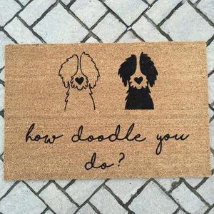 HOW DOODLE You DO? (multi doodle)//Door Mat/Goldendoodle/Labradoodle/Dog Gift/Dog Decor/Hand Painted/Dog Door Mat/Dog Saying/I Love Dogs