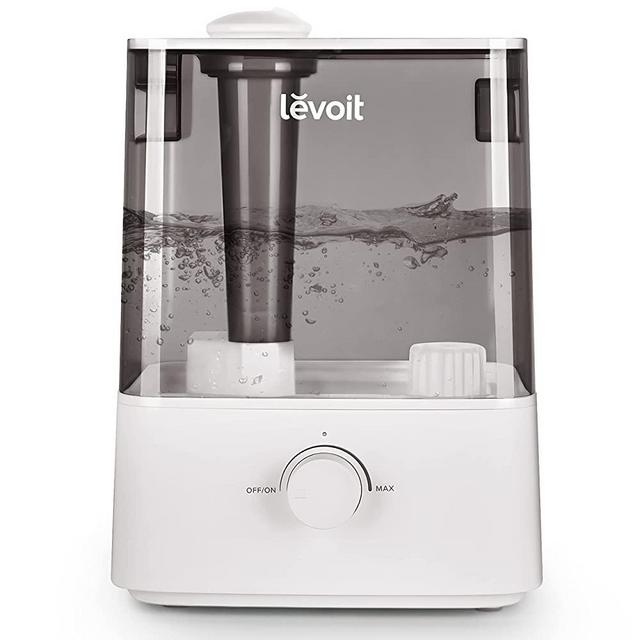 LEVOIT Humidifiers for Bedroom Large Room Home, 6L Top Fill Cool Mist for Plants and Baby, Lasts 60 Hours, 505 sq ft Coverage, Super Quiet, Easy to Use and Clean, Filterless, Auto Shut off, 6L, Grey