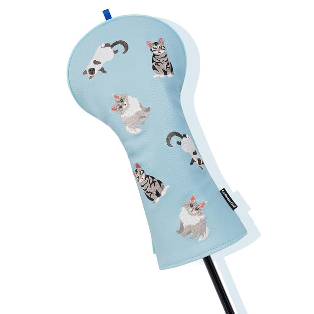 Craftsman Golf PU Leather Cat Embroidery 460cc Driver Headcover Cover Cute Norwegian Forest Tabby Siamese Cat