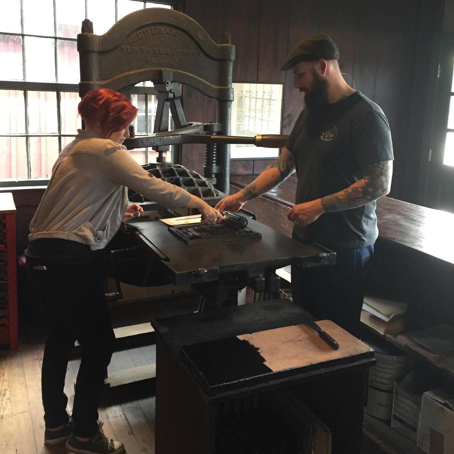 Printing the invitations at.. you guessed it: Mystic Seaport