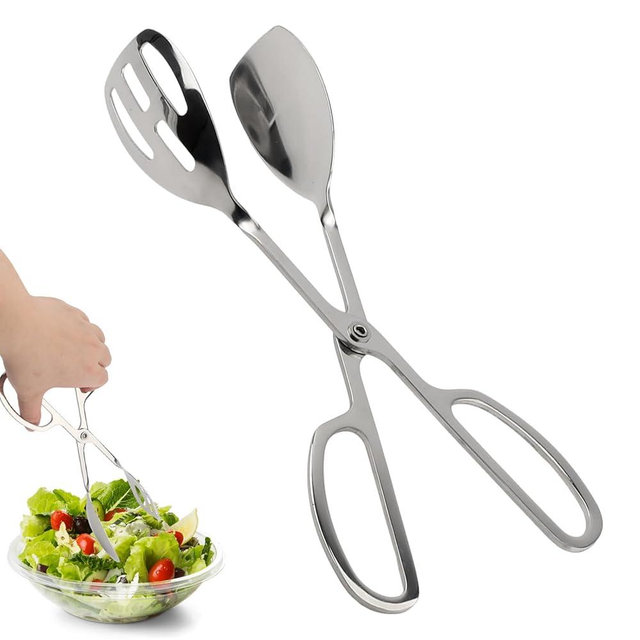 10-Inch Salad Tongs for Serving, Scissor Style Kitchen Tongs for Cooking for Buffet Serving Tongs for Cooking, Grilling, Salad Serving Utensils