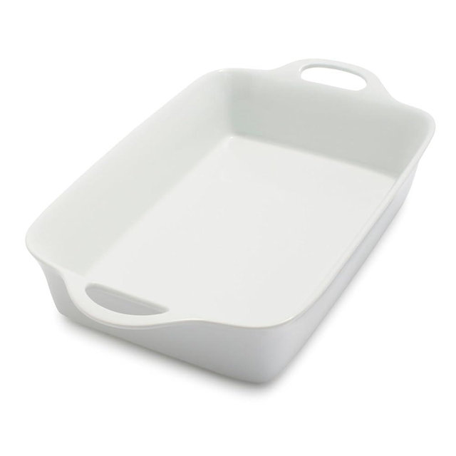 Sur La Table Rectangular Porcelain Baker, 6 qt, White