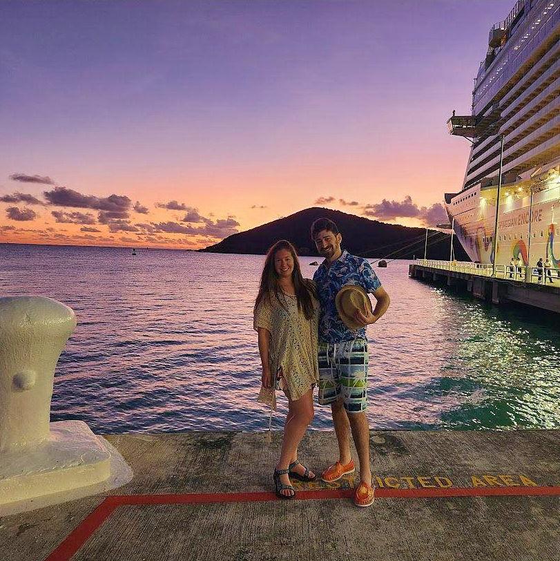Sunset photo from our cruise in the Virgin Islands (yes, we got back to the boat on time!)