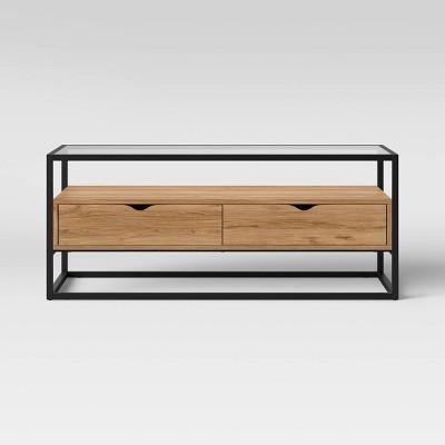 Ada Mixed Material Coffee Table with Glass Top - Project 62™