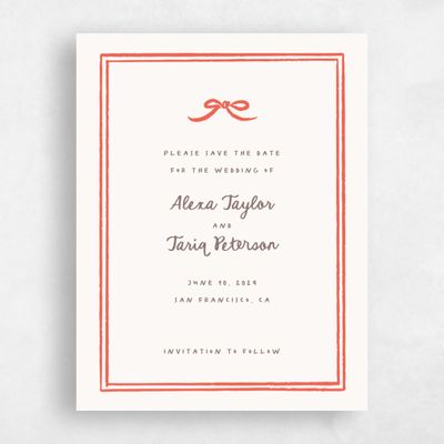 Beige Wedding Save the Date - Emelia Portrait
