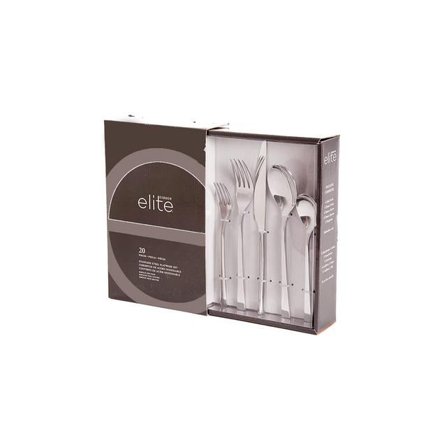 Gibson Elite Sparland Flatware Silverware Utensil Set with Spoons, Forks, and Knives for Kitchen Home Cutlery Use, Forged Stainless Steel