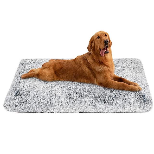 Dog Bed Crate Pad, Dog beds for Large Dogs, Plush Soft Pet Beds, Washable Anti-Slip Dog Crate Bed for Large Medium Small Dogs and Cats,Dog Mats for Sleeping and Anti Anxiety, Fluffy Kennel Pad