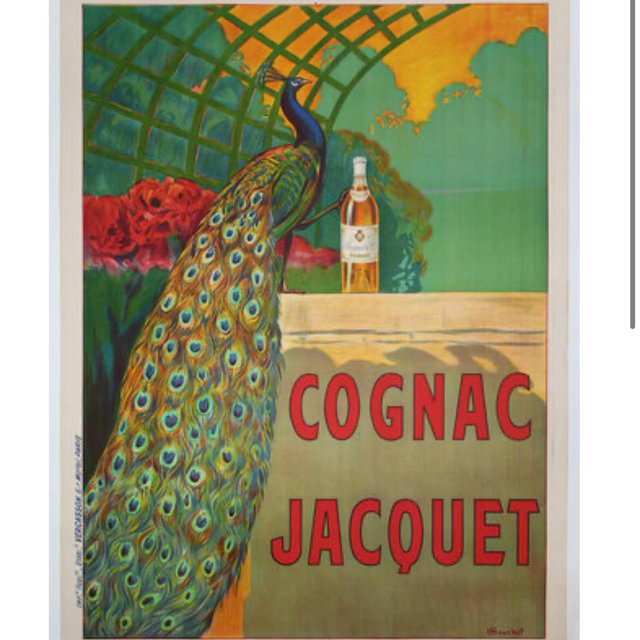 Original Vintage Poster: Cognac Jacquet (1) Peacock