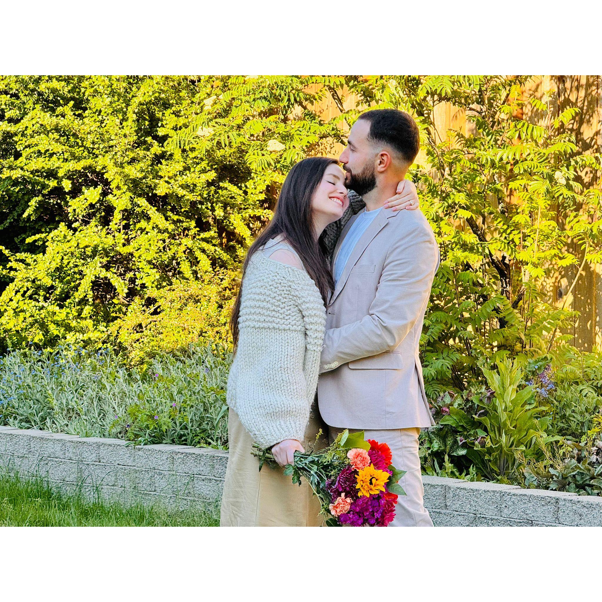 Photoshoot with the proposal support...