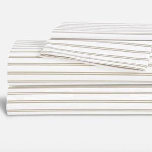 Luxe Sateen Core Sheet Set Tandem Stripe in Pebble
