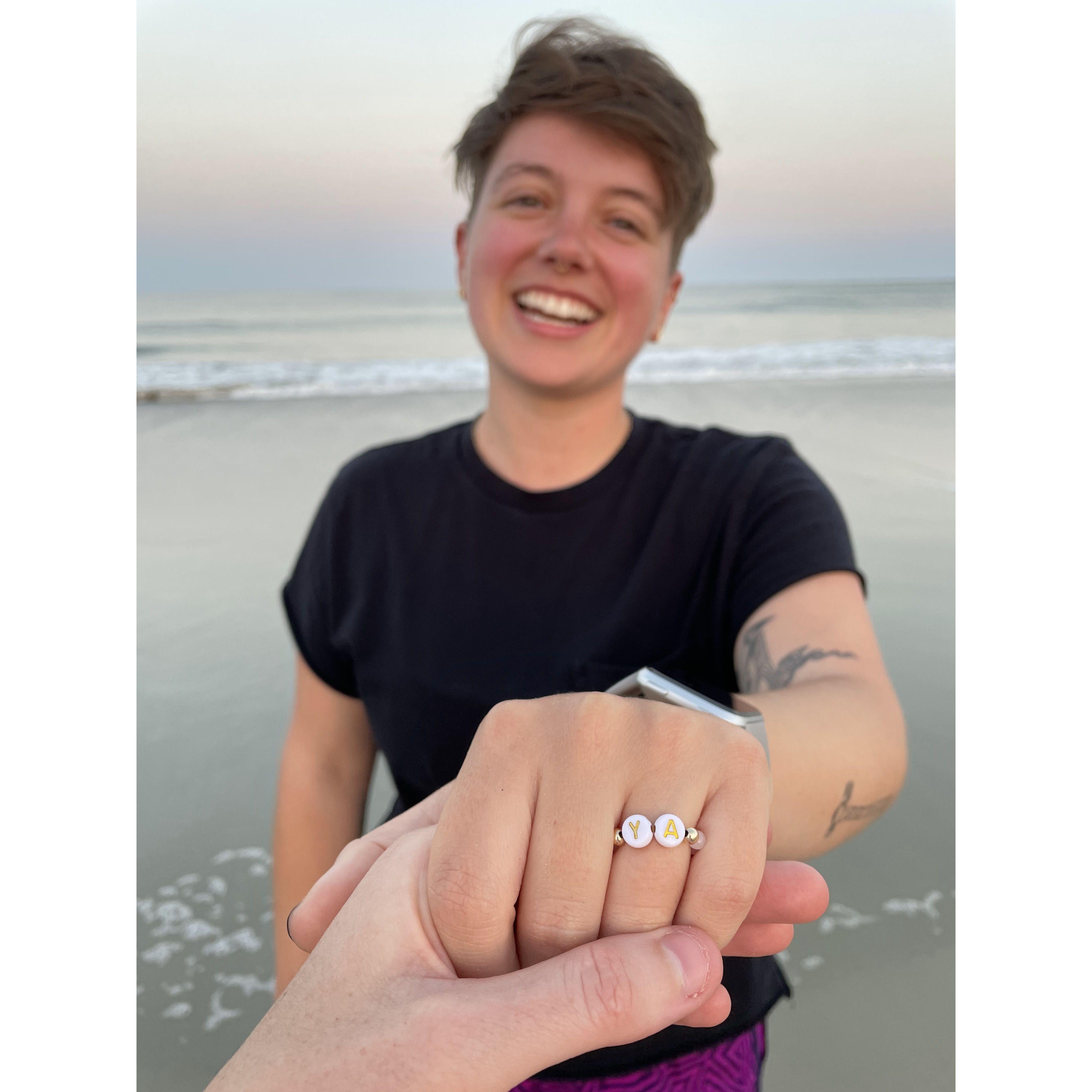 Ashley proposed to Dusty while on Dusty's family vacation at Tybee Island in GA