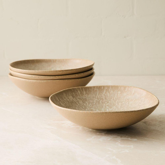 Oyku Stoneware Pasta Bowl, Putty, Set of 4
