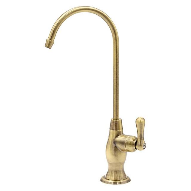 Express Water Deluxe Water Filter Faucet – Antique Brass Faucet – 100% Lead-Free Drinking Water Faucet – Compatible with Reverse Osmosis Water Filtration Systems