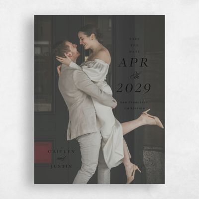 Black Photo Wedding Save the Date - Rosamund Photo