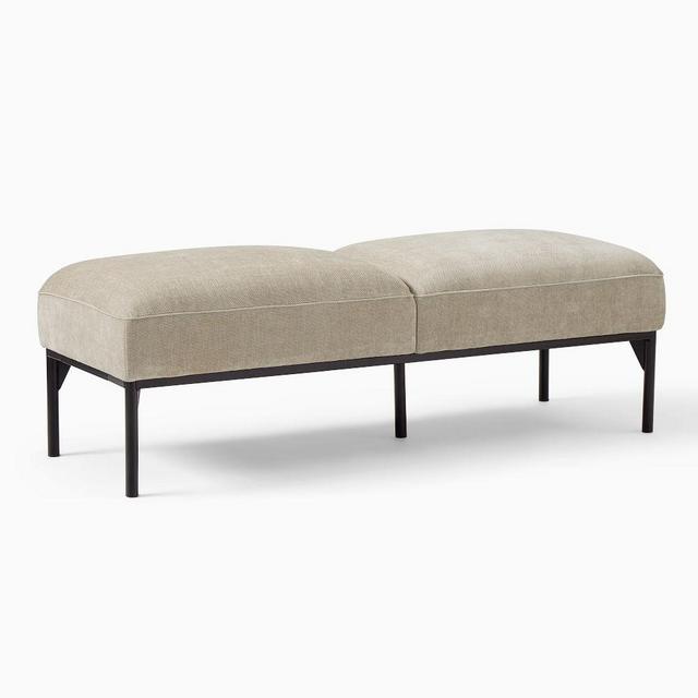 Penn 52 Bench Poly Distressed Velvet Dune Black