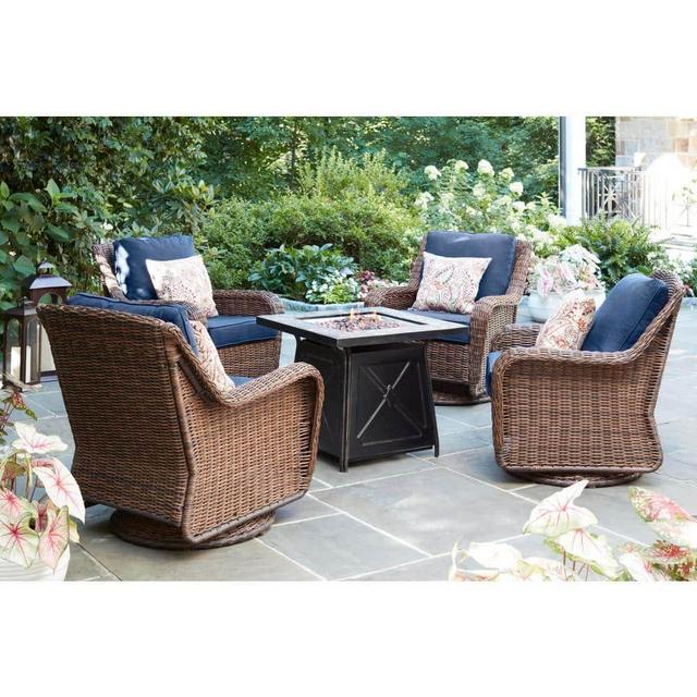 Hampton Bay Crossridge 50,000 BTU Antique Bronze Gas Fire Pit G-FTB-51057B - The Home Depot