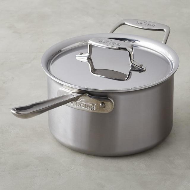 All-Clad d5 Brushed Stainless-Steel Saucepan, 4-Qt.