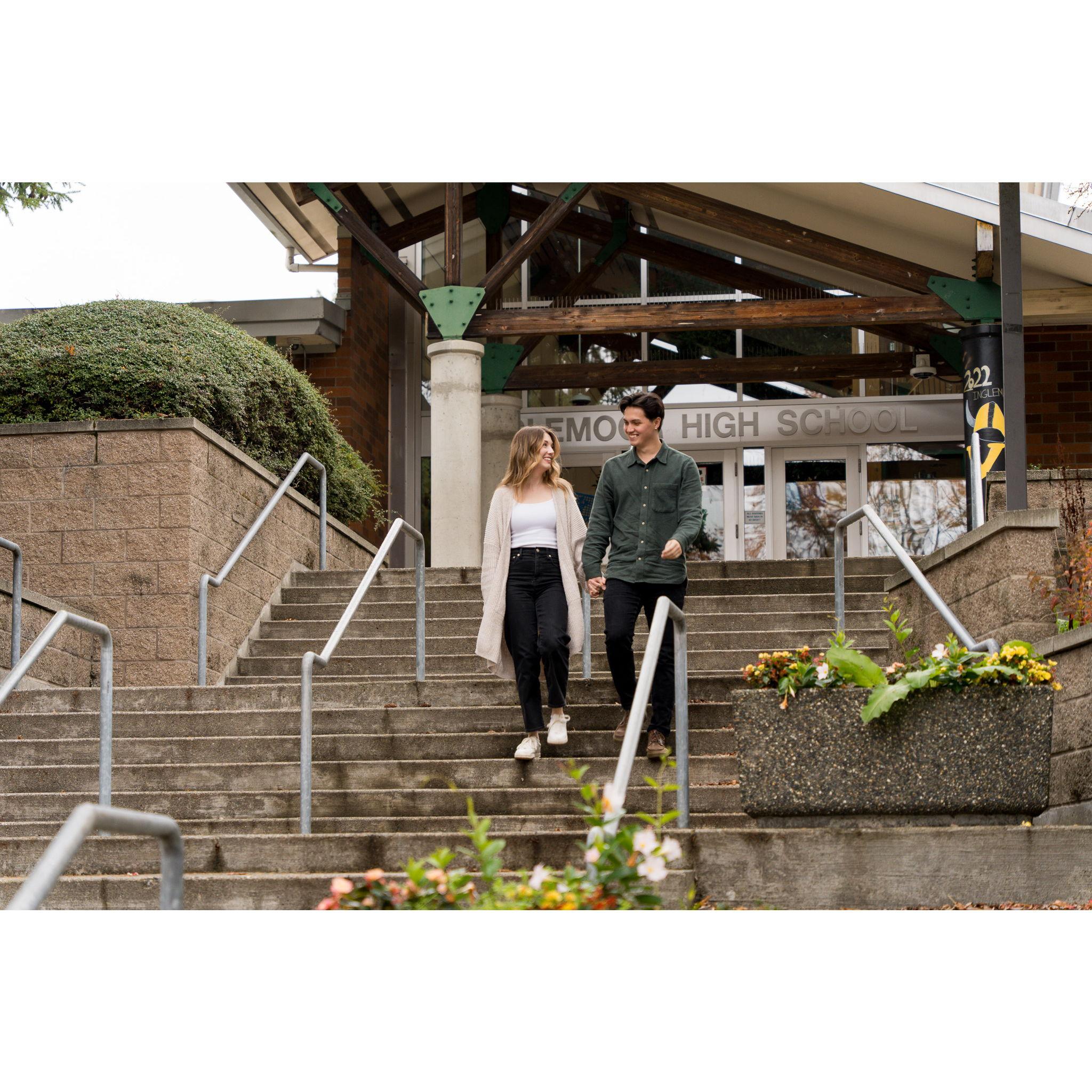 Engagement photos at our high school