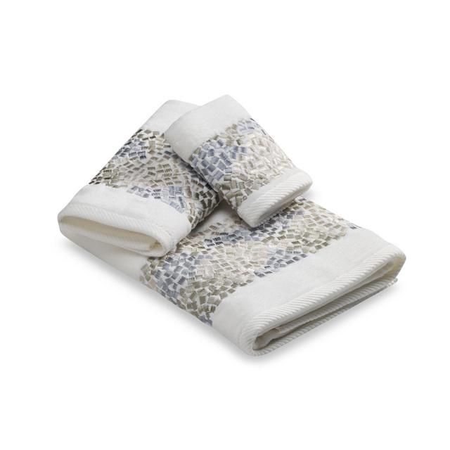 Croscill® Spa Tile Hand Towel in White