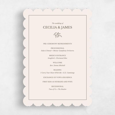 Green Scalloped Wedding Program - Norcross