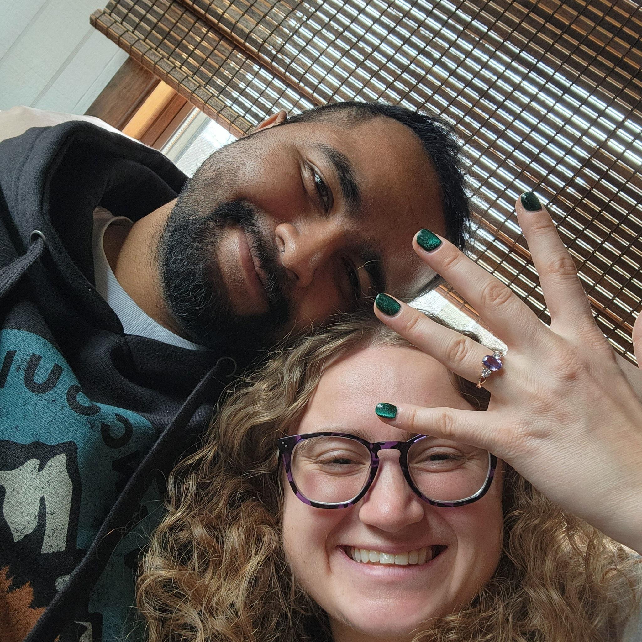 We got engaged over Thanksgiving! Both of our families came to celebrate Thanksgiving with us in the Poconos. We had a small celebration before spending the rest of the weekend all together.