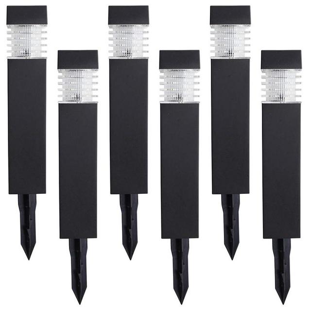 Sterno Home GL42077 Bollard Outdoor Landscape and Pathway Solar LED Lights 6pk, Black