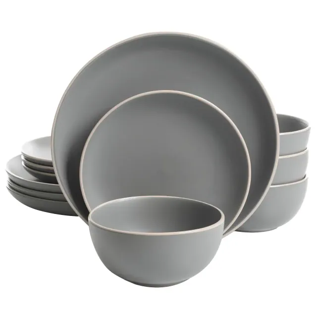 GH Rockaway 12pc Dinnerware Set - Matte Grey