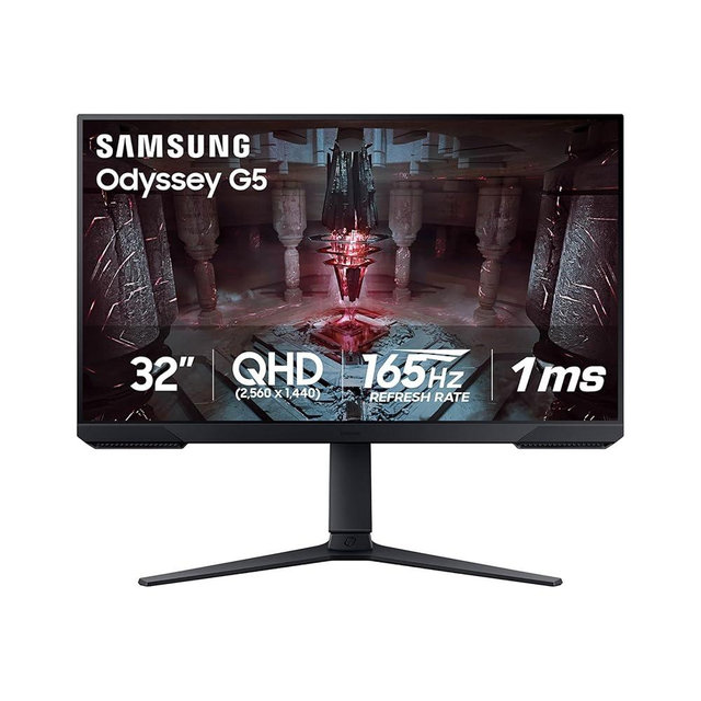 SAMSUNG 27-Inch Odyssey G55C Series QHD 1000R Curved Gaming Monitor, 1ms(MPRT), HDR10, 165Hz, AMD Radeon FreeSync, Eye Care, LS27CG552ENXZA, 2024