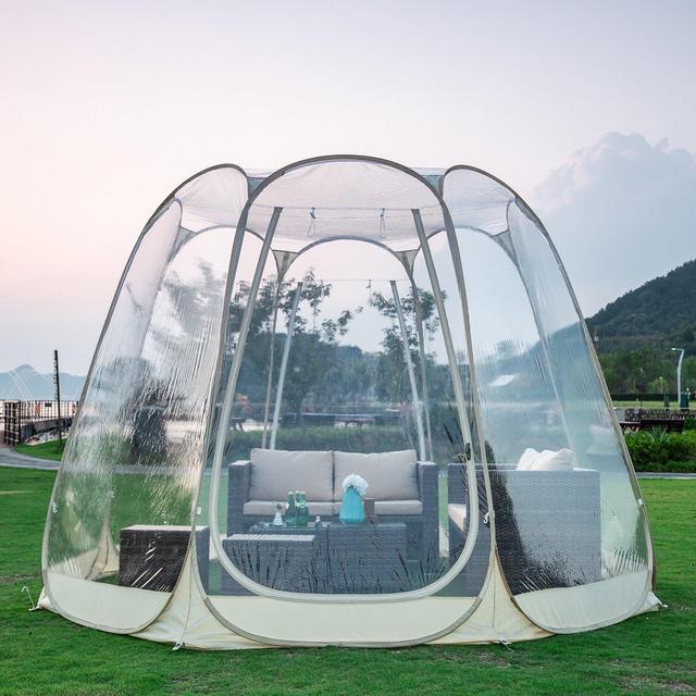 Pop Up Gazebo Canopy Family Camping Weather Resistant 8 Person Tent