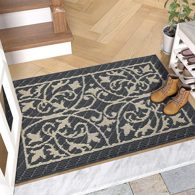 DEXI Door Mat Indoor Rugs for Entryway Floor Mats Inside Doormat Front Entrance Rug Entry Non Slip Washable,23.5"x35.5",Dark Gray