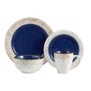 AMERICAN ATELIER - American Atelier 16 Piece Granada Round Dinnerware Set, Blue