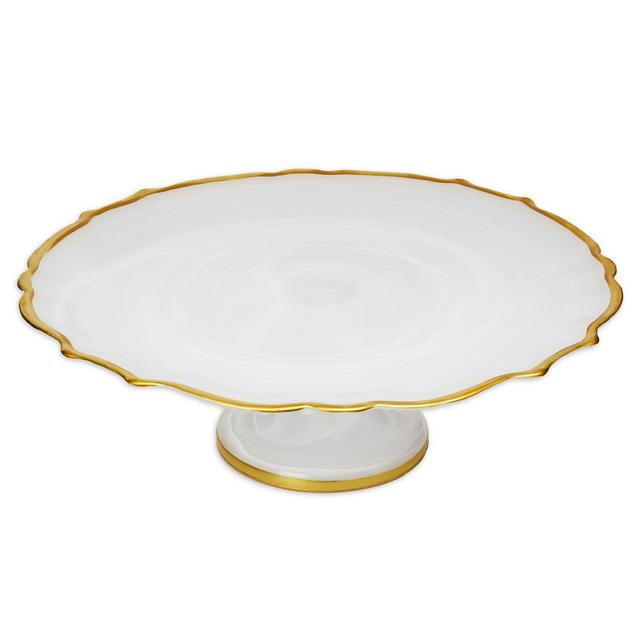 Classic Touch Trophy Alabaster Footed Cake Stand
