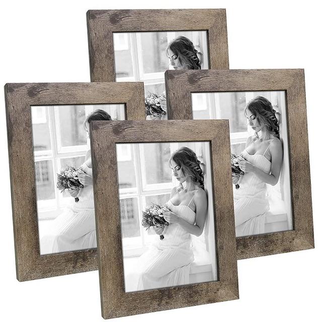 Hap Tim 5x7 Picture Frame Carbonized Black Wooden Photo Frames for Tabletop Display and Wall Decoration, Set of 4 (CWH-5x7-CB)