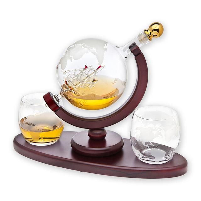 Godinger Globe 3-Piece Whiskey Decanter