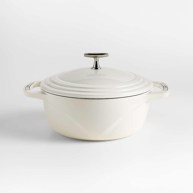 Lodge USA Enamel 4.5-Qt. Cast Iron Dutch Oven in Cloud White