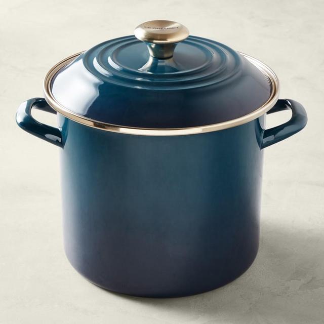 Le Creuset Enameled Cast Iron Steel Stock Pot, 8-Qt., Agave