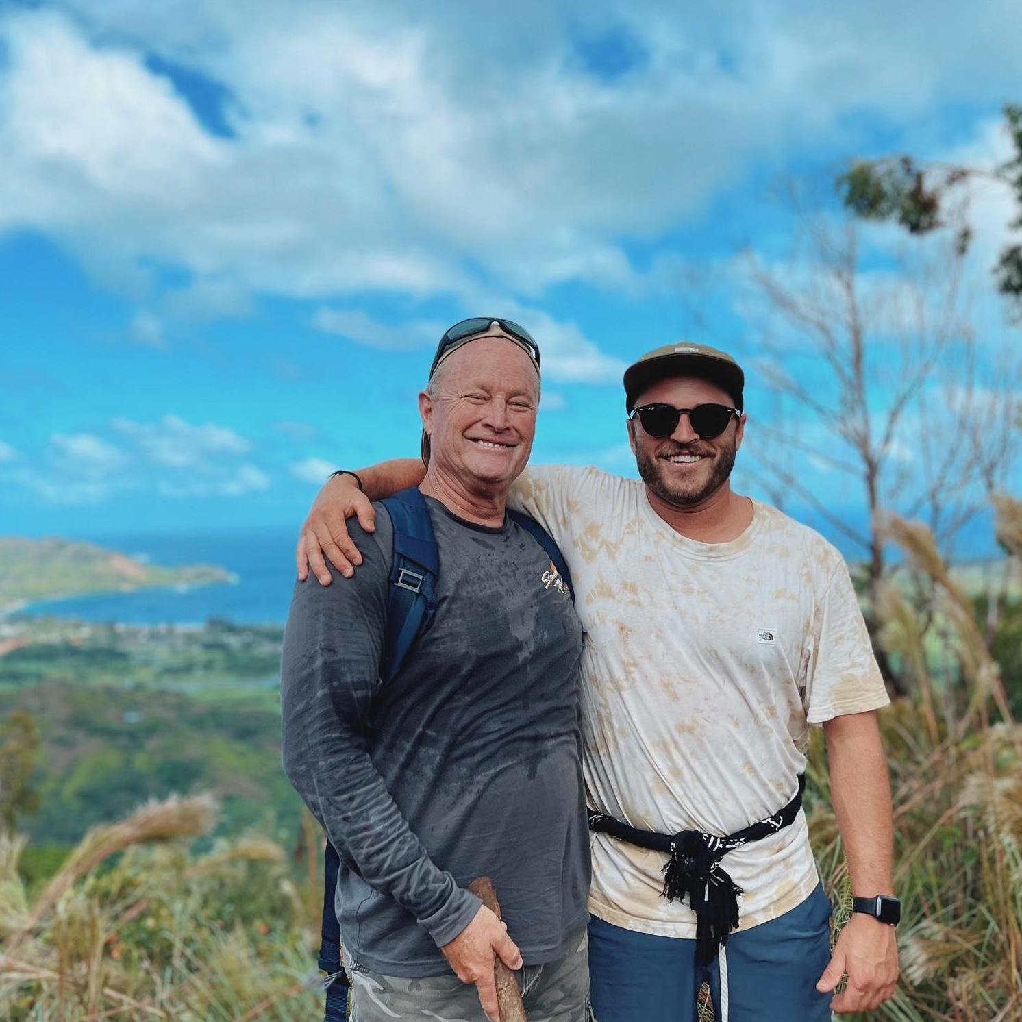 Buddy and his dad, Kerek, hiking in Kauai!