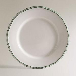 EARTHENWARE DINNER PLATE WITH CONTRASTING RIM
