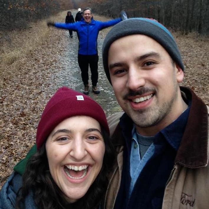 Pocono Mountains, 2019 -- Our New Year's Eve day hike, featuring Lydia's dad, Chaz.
