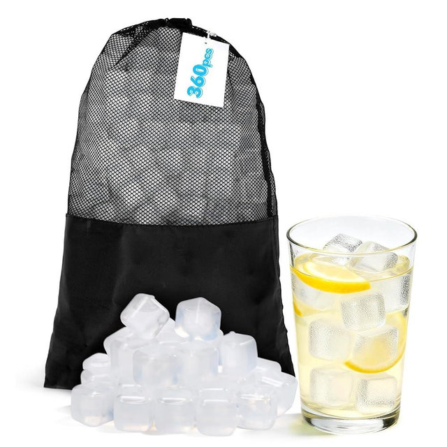 Nilpferd 360Pcs Reusable Ice Cubes for Drinks, BPA-Free Ice Packs for Lunch Boxes Coolers, Refreezable Plastic Ice Cubes Without Diluting Drinks for Party Hosts & Outdoor Ice Baths Enthusiasts (White)
