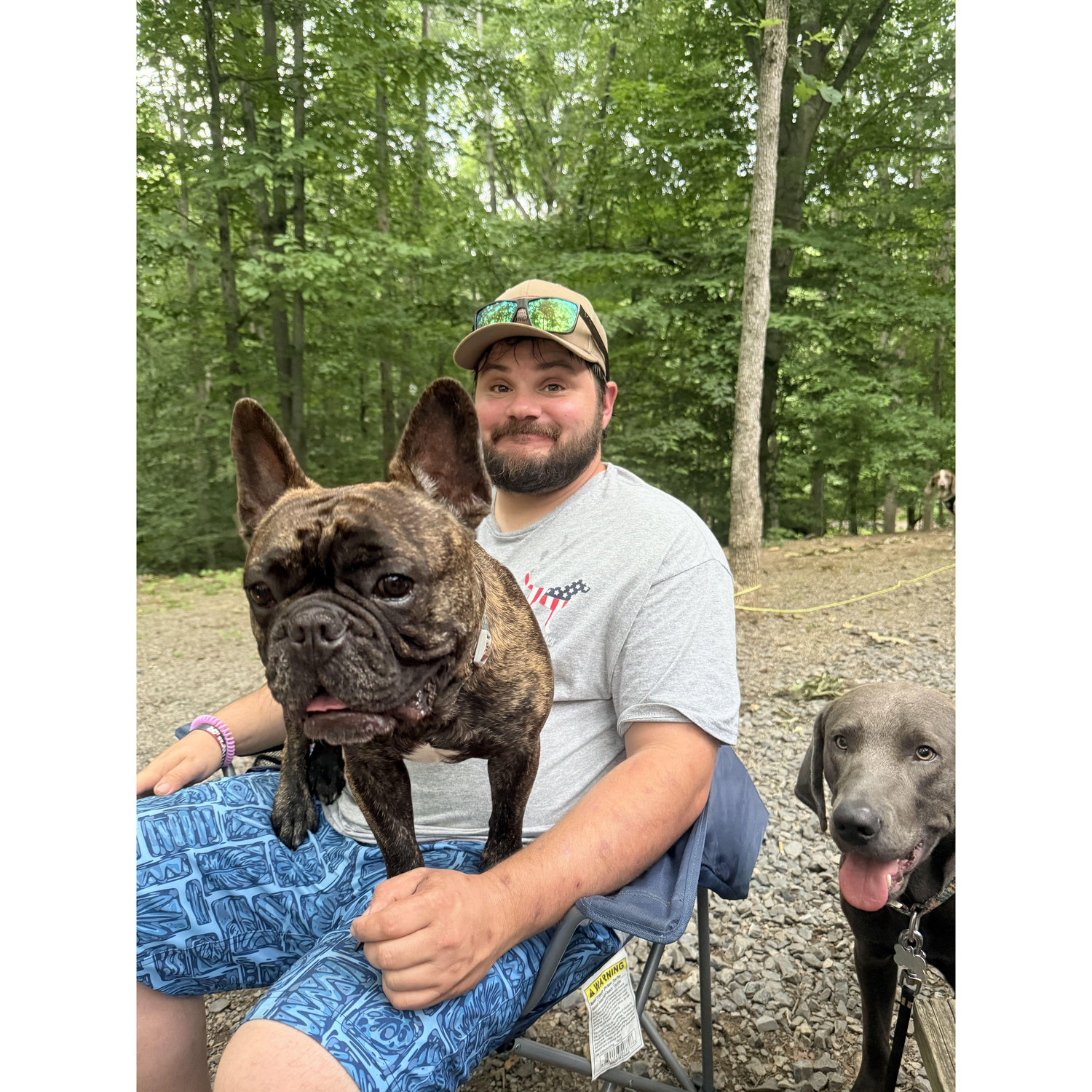 Camping at Jellystone- Beans loves his daddy.